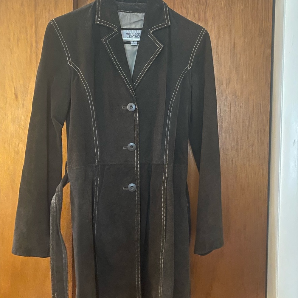 Wilsons Leather Dark Brown Trench Coat